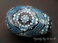 Blue Circles Ukrainian Easter Egg Pysanky By So Jeo : pysanky pysanka ukrainian easter egg batik art geometric flowers geometry precision art batik